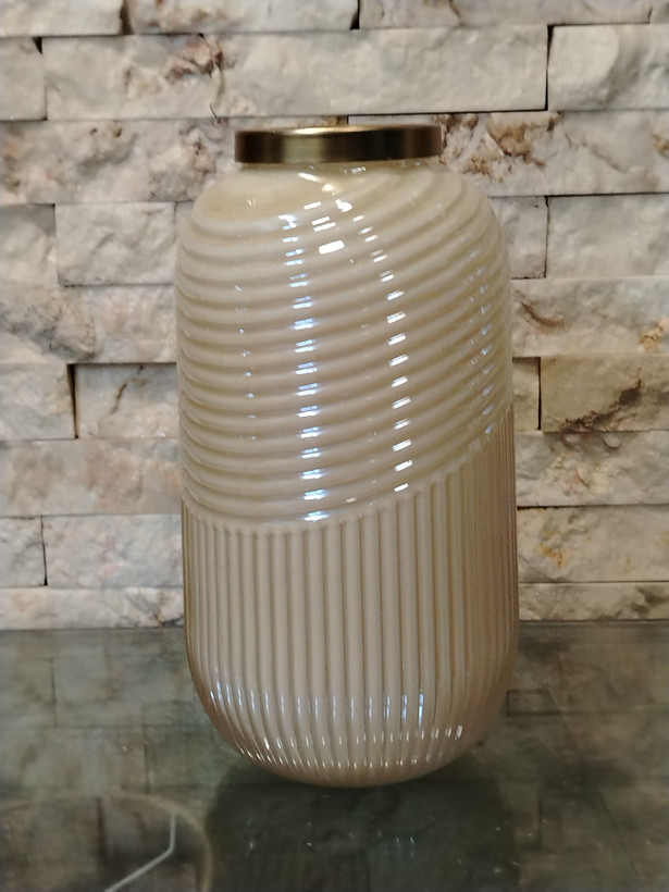 گلدان رومیزی شیشه ای پیچک عسلی