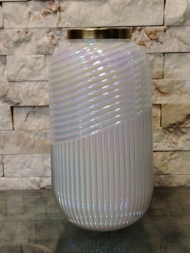 گلدان رومیزی شیشه ای پیچک صدفی