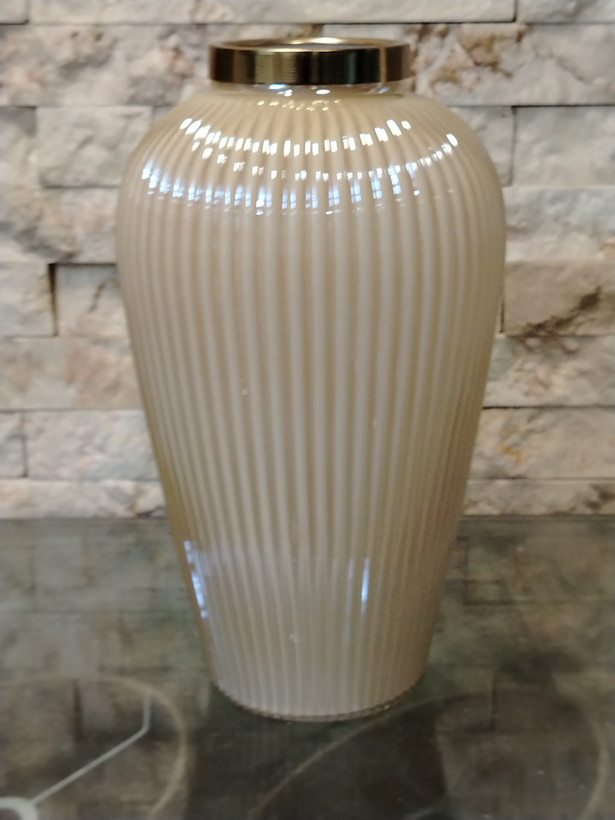 گلدان رومیزی شیشه ای ارکیده عسلی