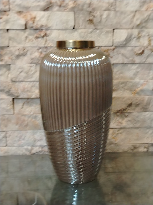 گلدان رومیزی شیشه ای آتنا نسکافه ای