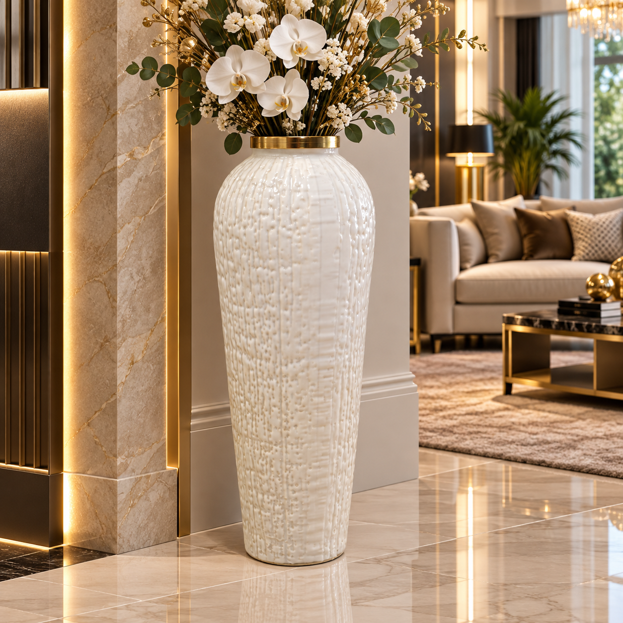 گلدان کنار سالنی شیشه ای کاکتوس