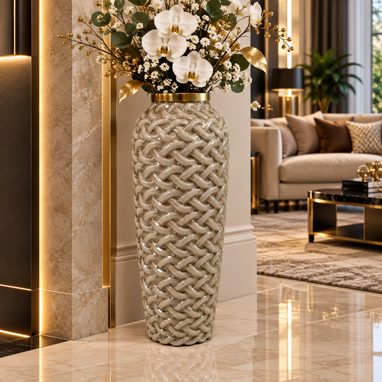 گلدان کنار سالنی شیشه ای رویال